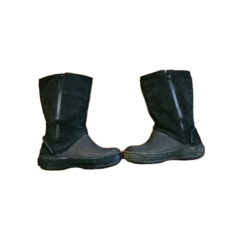 Crocs Black Buckle Boots Zip‎ Up Little Kids Girls Size C10 Winter Preppy